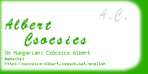 albert csocsics business card