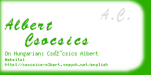 albert csocsics business card